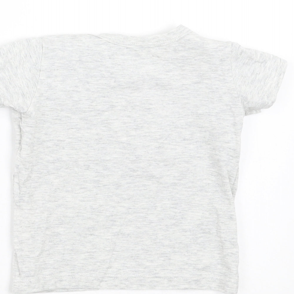 United Colors of Benetton Girls Grey   Basic T-Shirt Size 3-6 Months  - heart