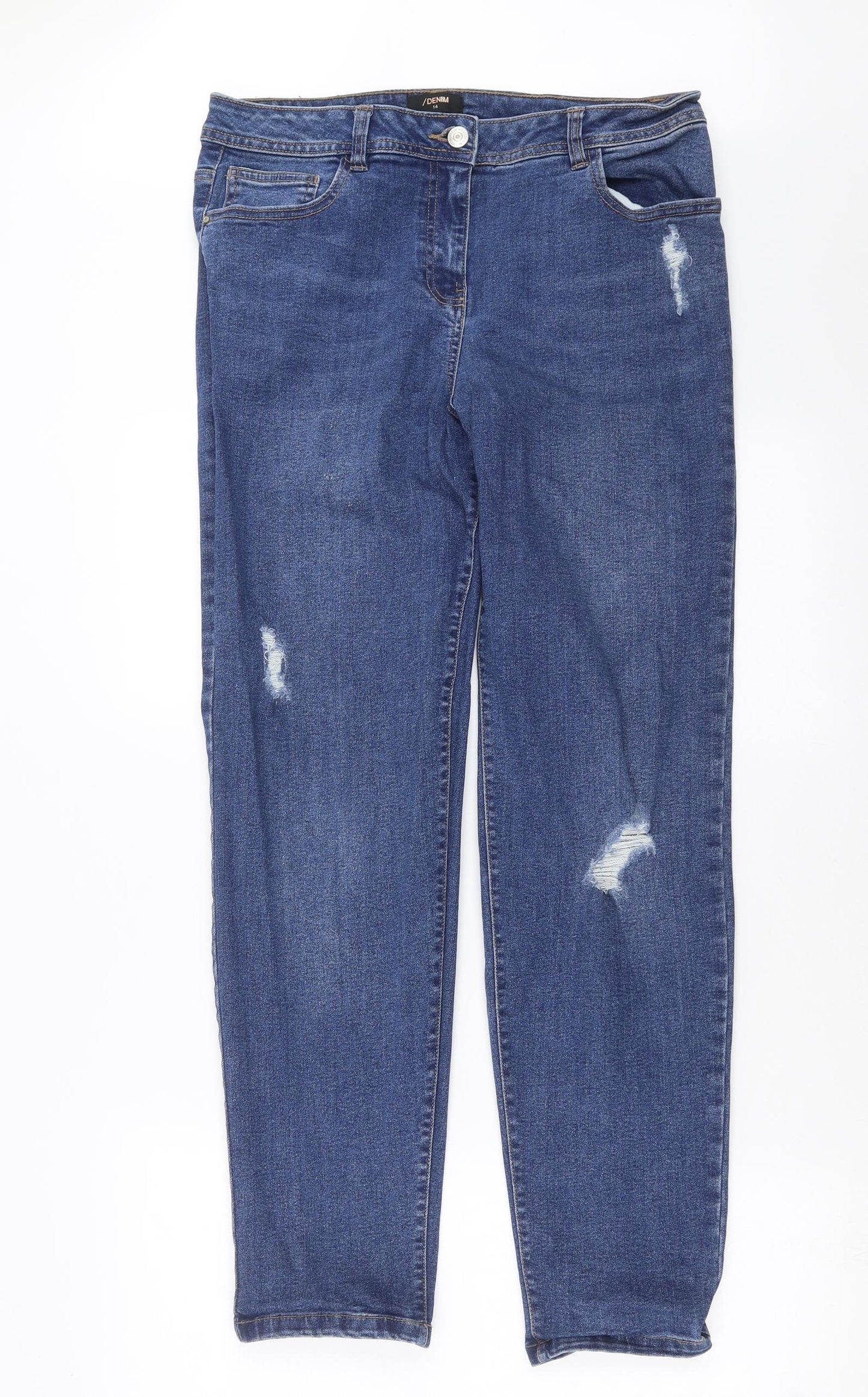 Matalan Womens Blue  Denim Straight Jeans Size 14 L29 in
