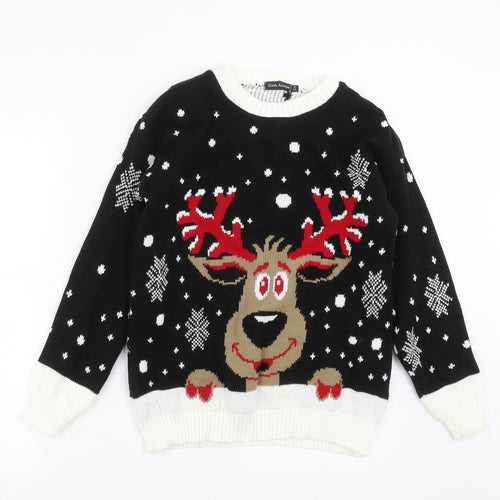 Sixth Avenue Womens Black  Knit Pullover Jumper Size S  - christmas