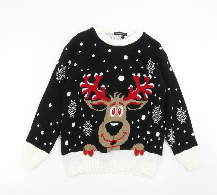 Sixth Avenue Womens Black Knit Pullover Jumper Size S - christmas