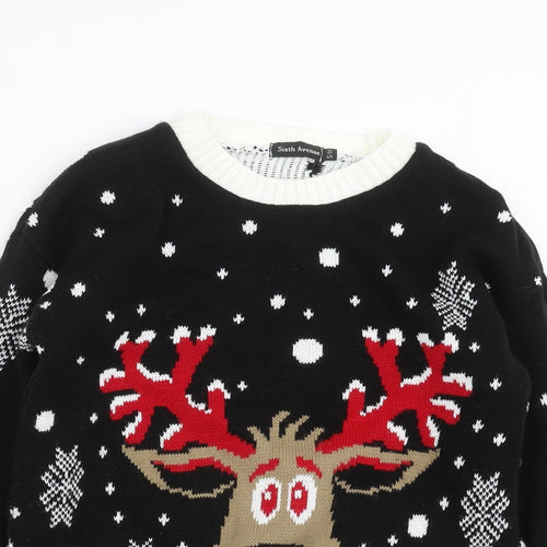 Sixth Avenue Womens Black  Knit Pullover Jumper Size S  - christmas
