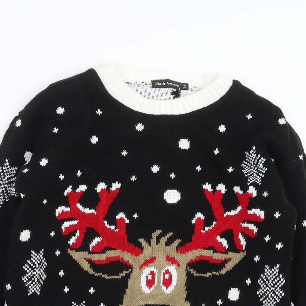 Sixth Avenue Womens Black  Knit Pullover Jumper Size S  - christmas