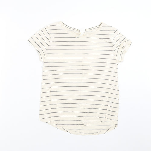 H&M Womens Beige Striped  Basic T-Shirt Size XS