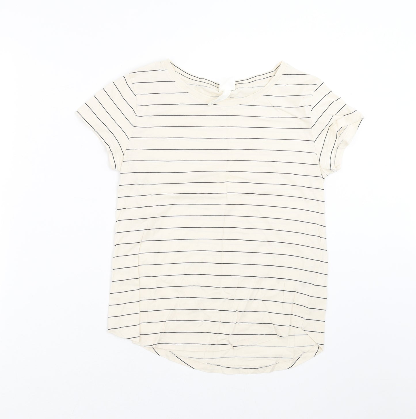 H&M Womens Beige Striped  Basic T-Shirt Size XS