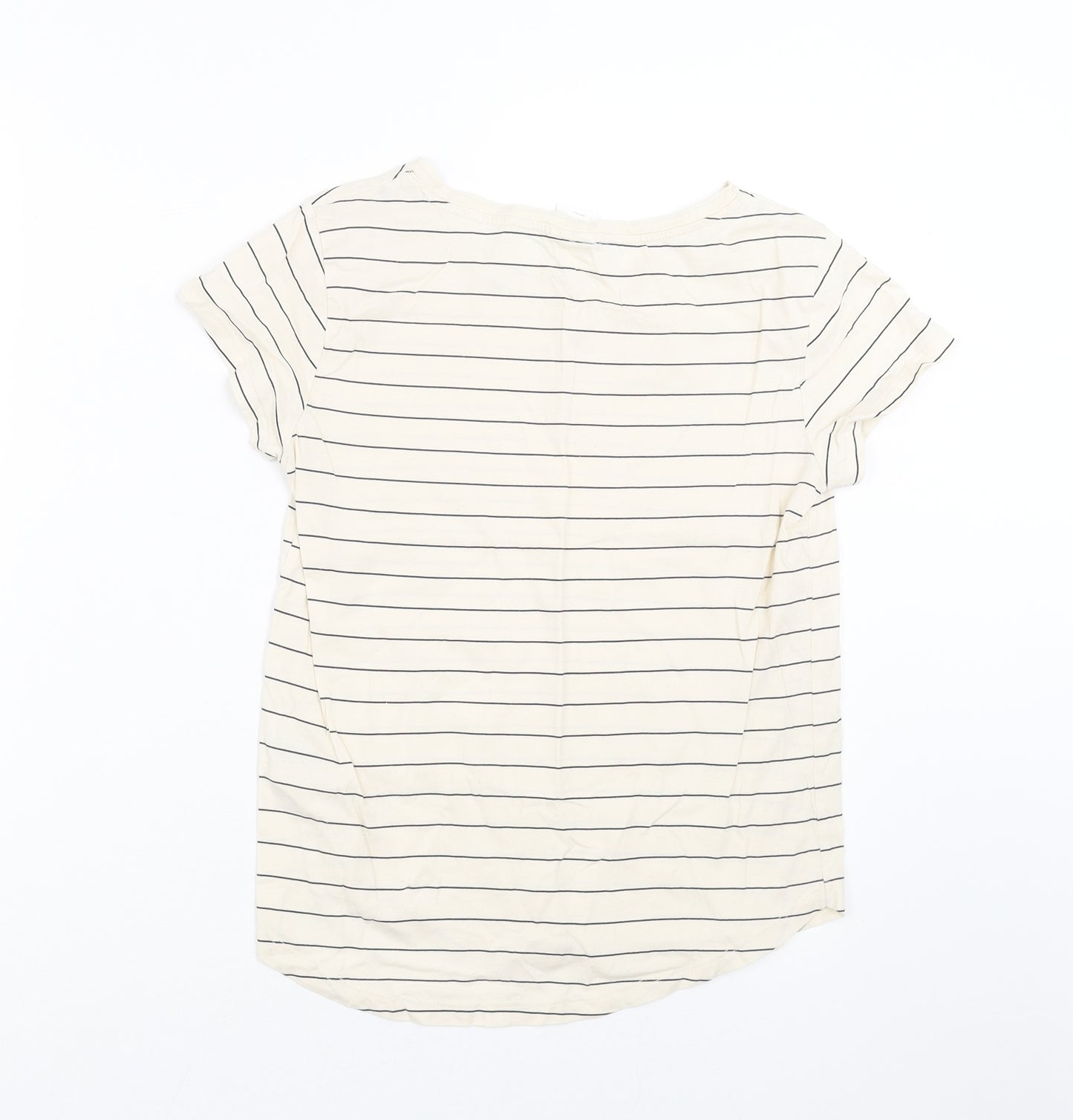 H&M Womens Beige Striped  Basic T-Shirt Size XS