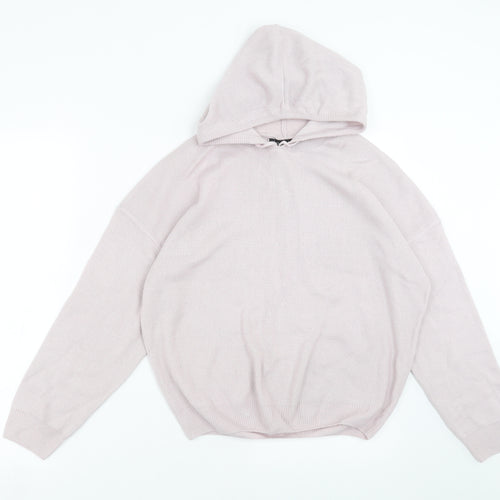 Boohoo Womens Purple  Knit Pullover Hoodie Size M