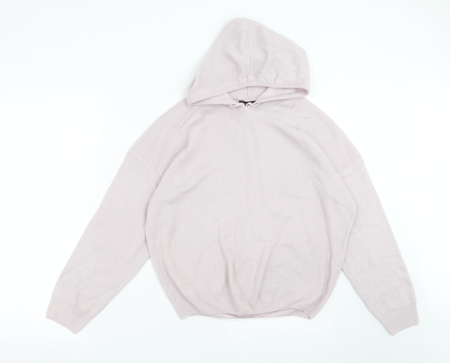 Boohoo Womens Purple  Knit Pullover Hoodie Size M