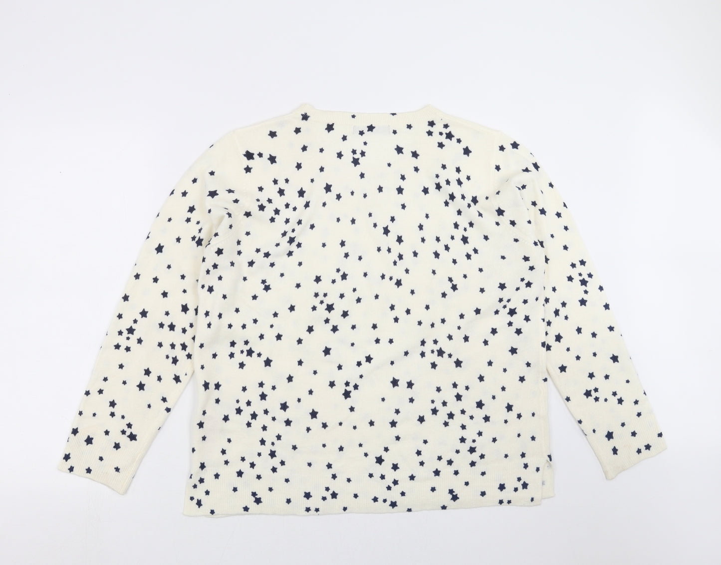 Marks and Spencer Womens Ivory  Knit Pullover Jumper Size 18  - Star Pattern
