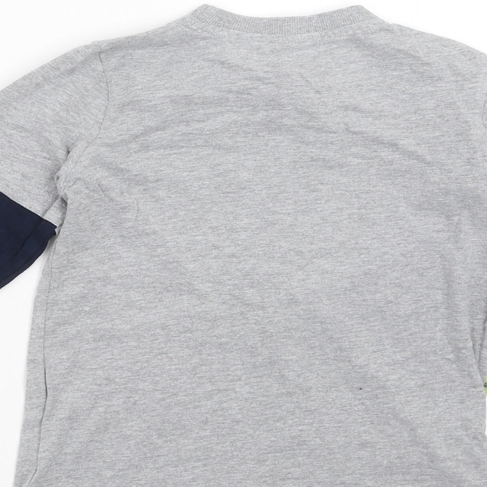 M&Co Boys Grey   Basic T-Shirt Size 6-7 Years  - DInosaur