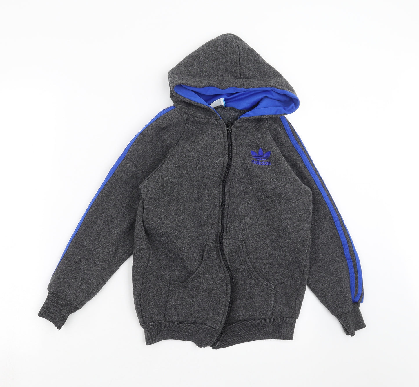 adidas Boys Grey   Full Zip Hoodie Size L