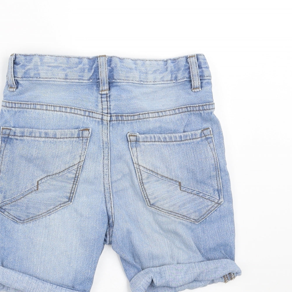 Matalan Boys Blue  Denim Bermuda Shorts Size 7 Years - distressed