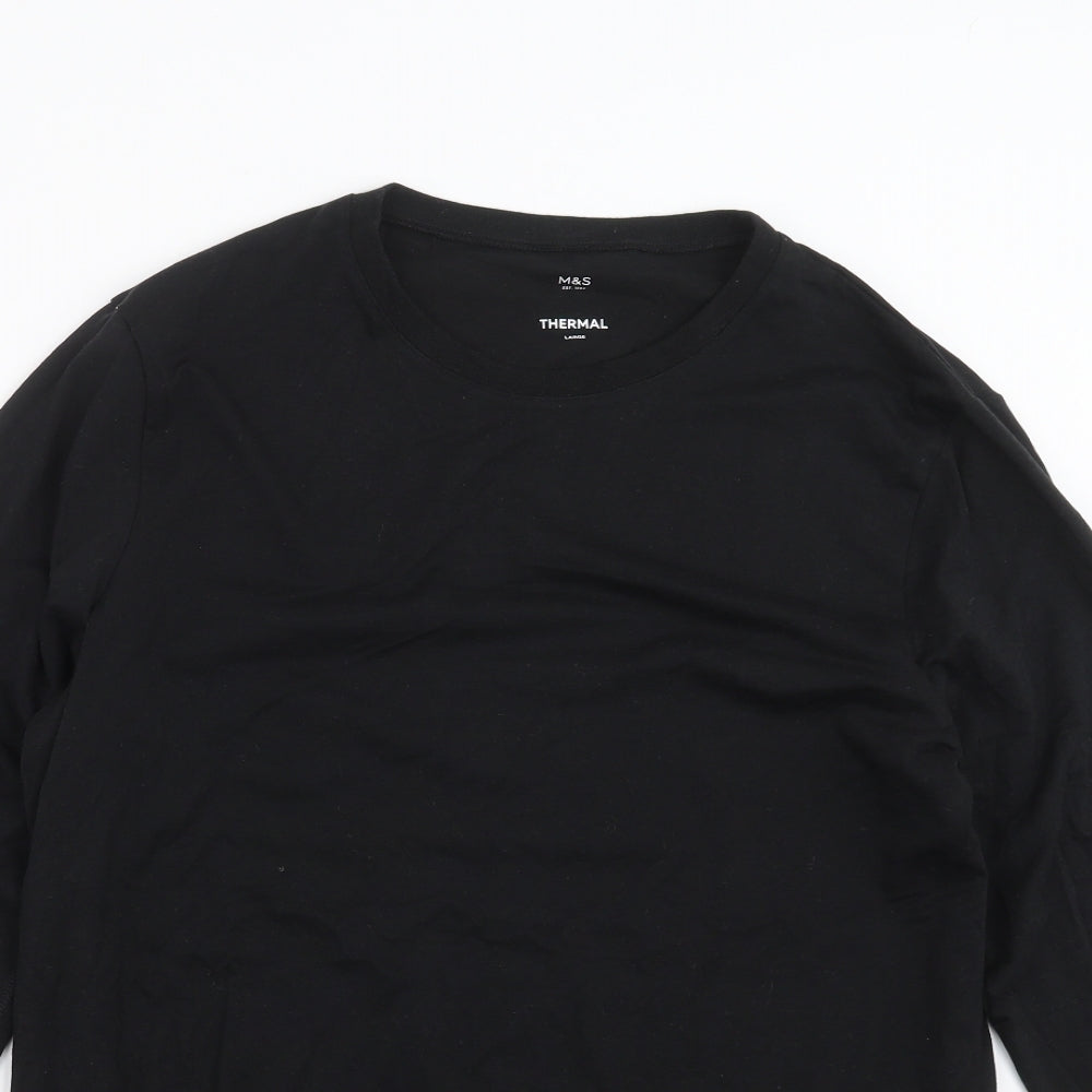 Marks and Spencer Mens Black    T-Shirt Size L  - thermal