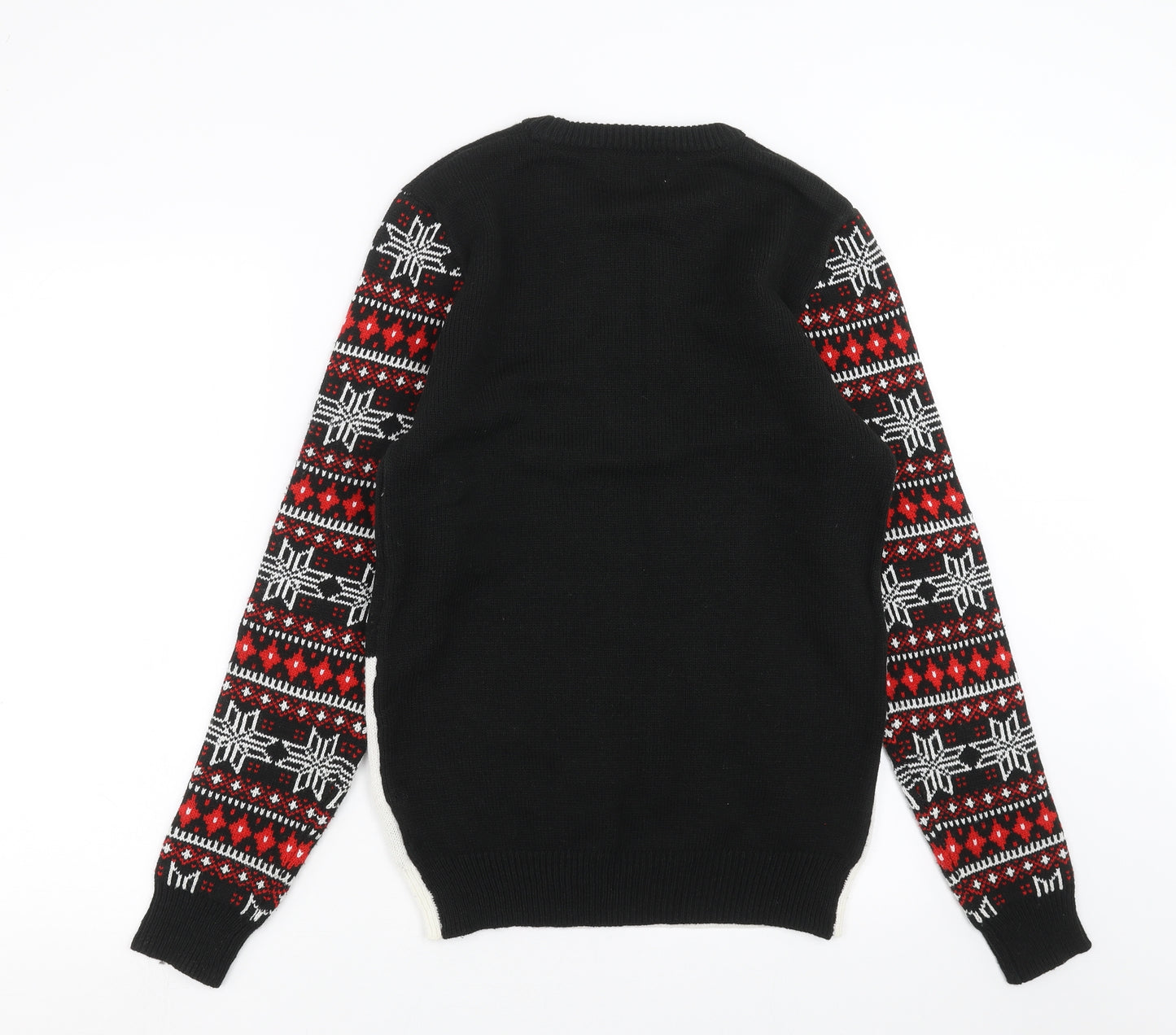 F&F Mens Black  Knit Pullover Jumper Size S  - turkey christmas