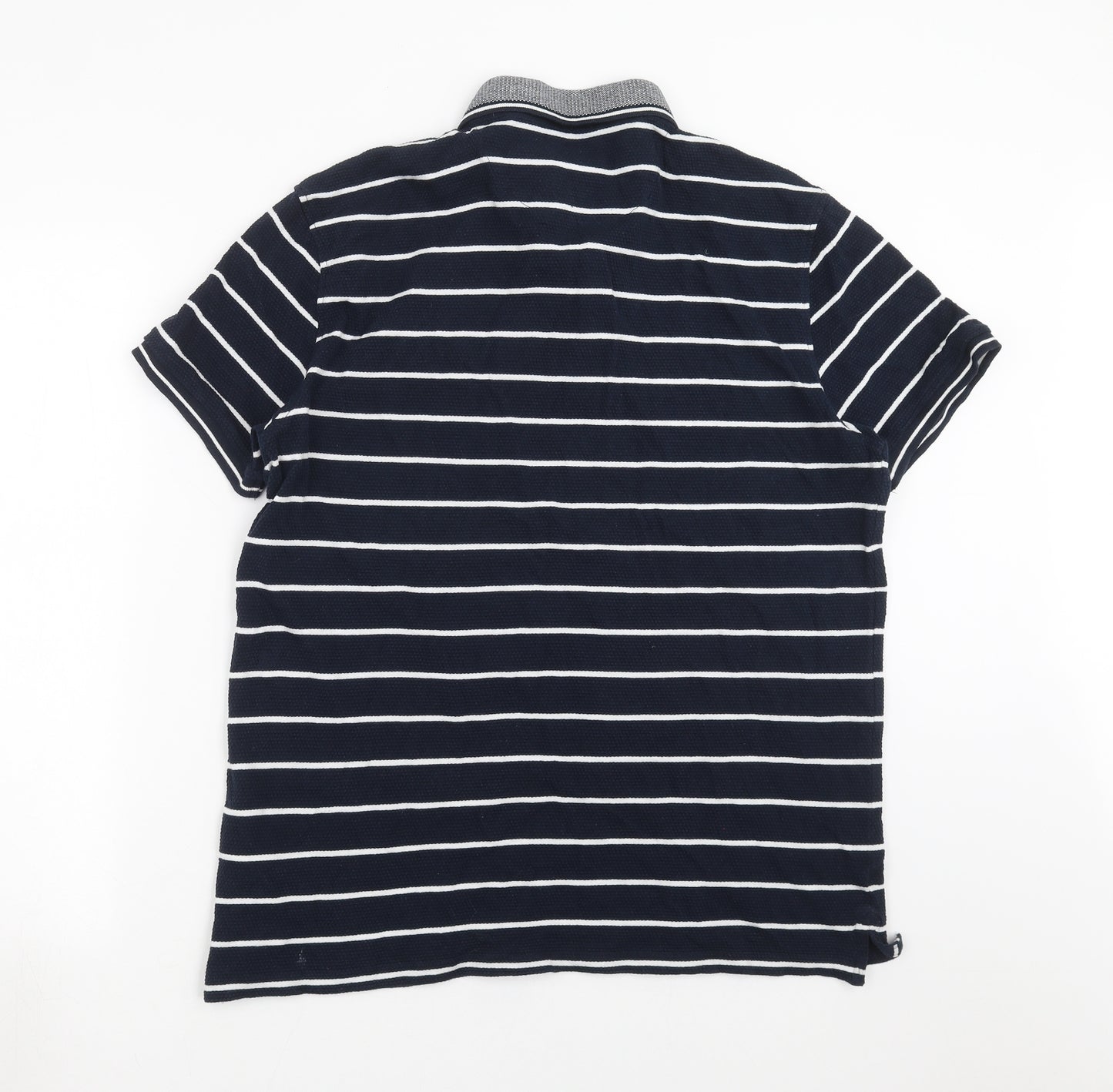 Primark Mens Blue Striped   Polo Size XL