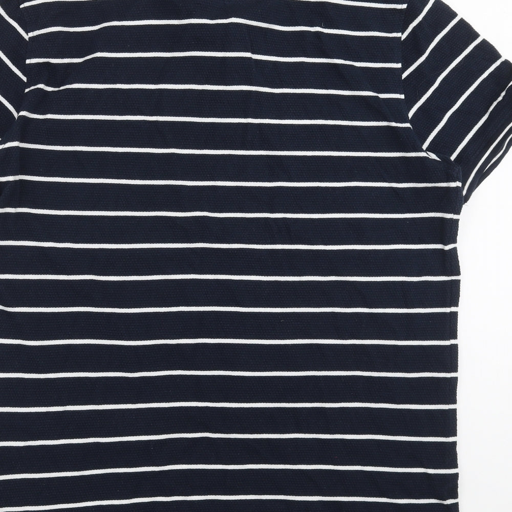 Primark Mens Blue Striped   Polo Size XL