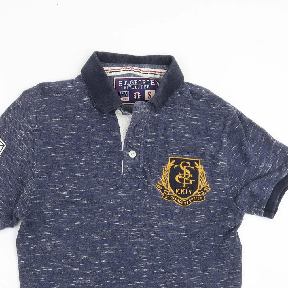 Duffer of St. George Mens Blue    Polo Size S