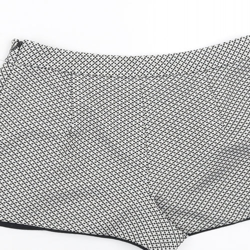 Miss Selfridge Womens Black Geometric  Hot Pants Shorts Size 8