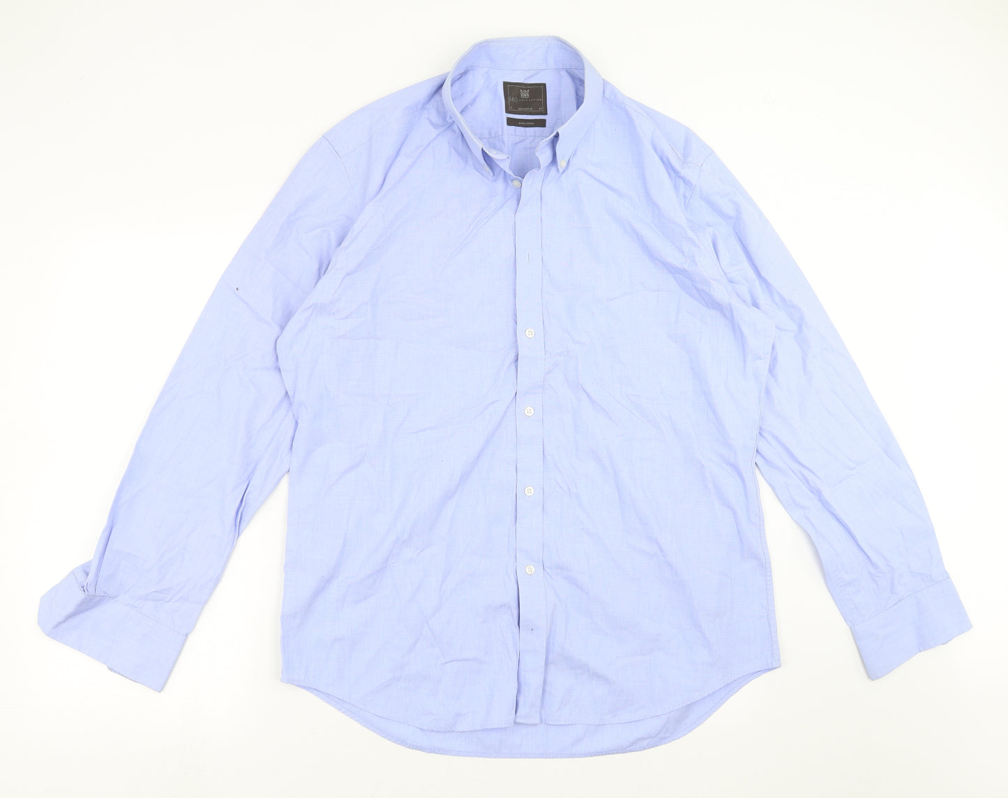 Marks and Spencer Mens Blue    Dress Shirt Size 17