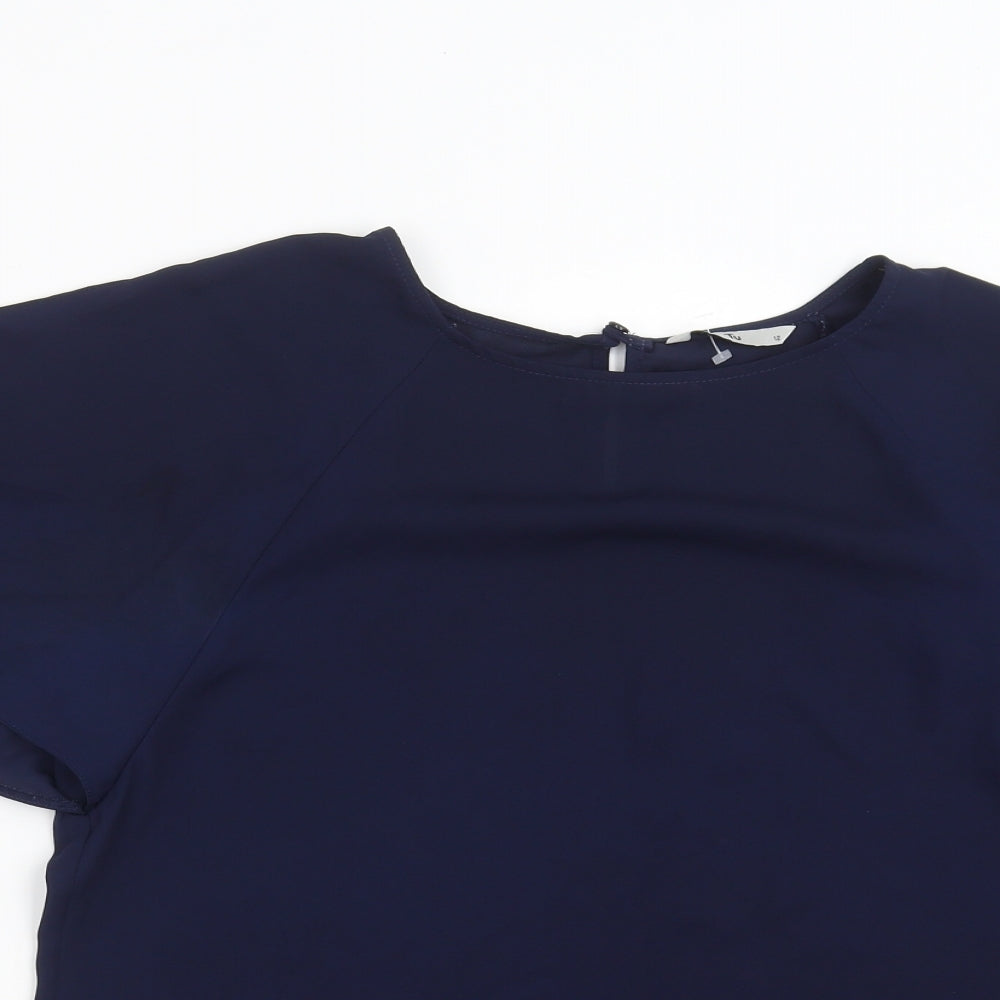 TU Womens Blue   Basic Blouse Size 12