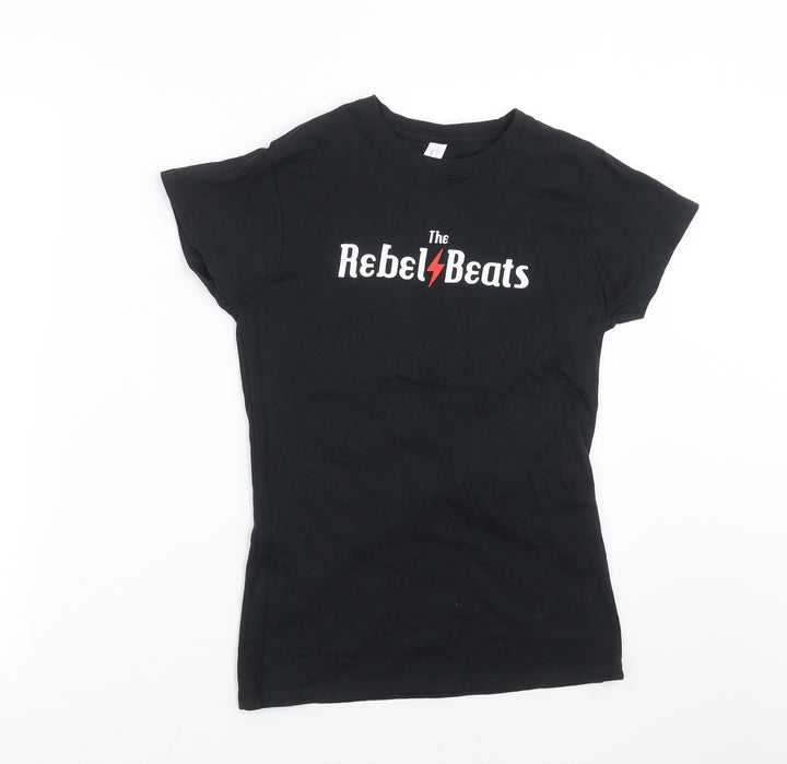 Gildan Womens Black   Basic T-Shirt Size S  - the rebel beats