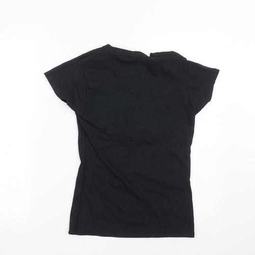 Gildan Womens Black   Basic T-Shirt Size S  - the rebel beats