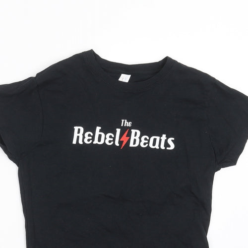 Gildan Womens Black   Basic T-Shirt Size S  - the rebel beats