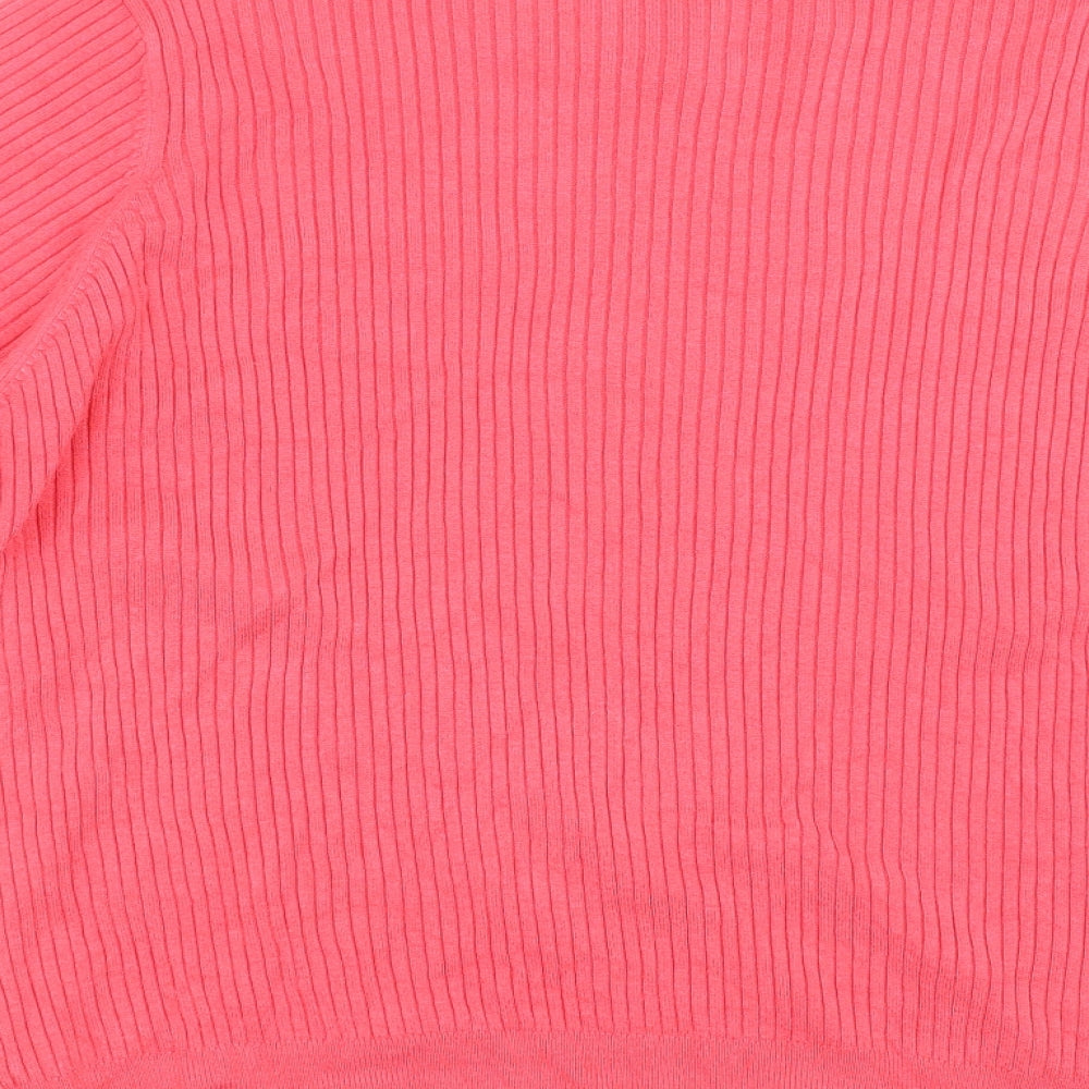 Marks and Spencer Womens Pink Striped Knit Pullover Jumper Size 24