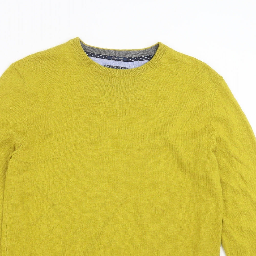Pierre Cardin Mens Green  Knit Pullover Jumper Size S  - mustard colour