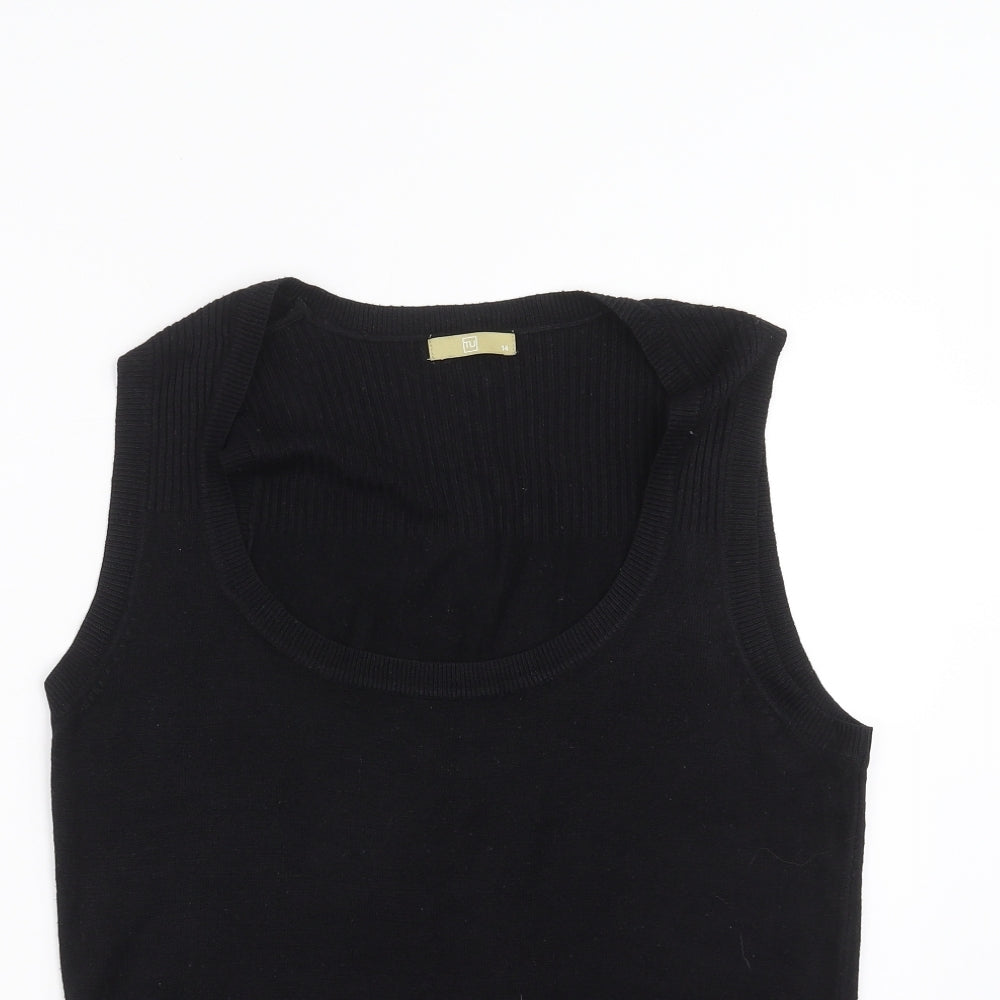 TU Womens Black  Knit Pullover Jumper Size 14
