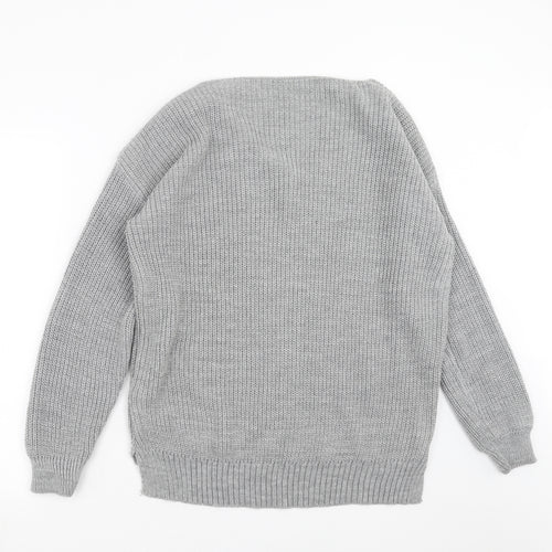 Boohoo Womens Grey  Knit Pullover Jumper Size S