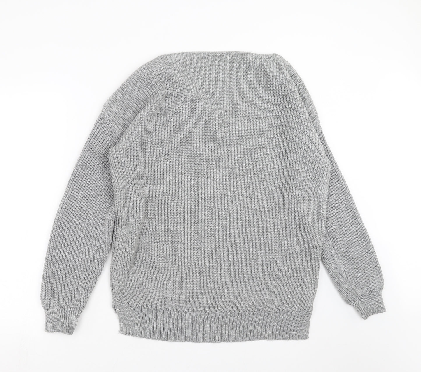 Boohoo Womens Grey  Knit Pullover Jumper Size S