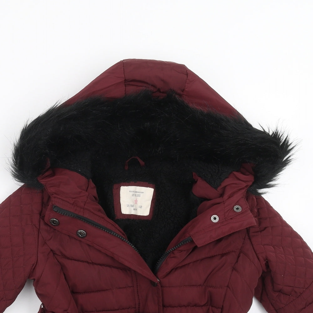 Young Dimension Girls Purple   Quilted Jacket Size 5-6 Years