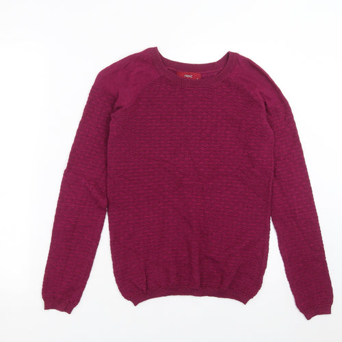 NEXT Womens Purple Geometric Knit Pullover Jumper Size 6