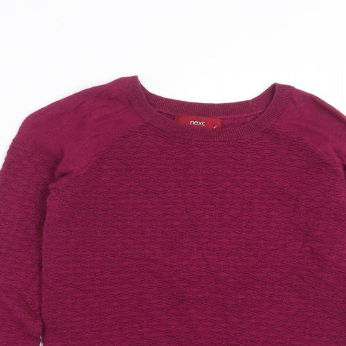 NEXT Womens Purple Geometric Knit Pullover Jumper Size 6
