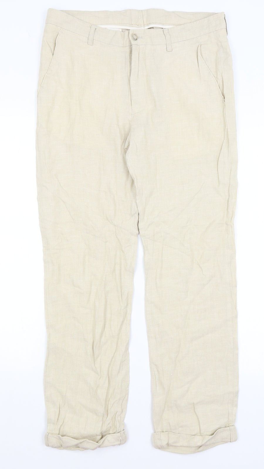 Pierre Cardin Mens Beige   Trousers  Size 32 in L27 in