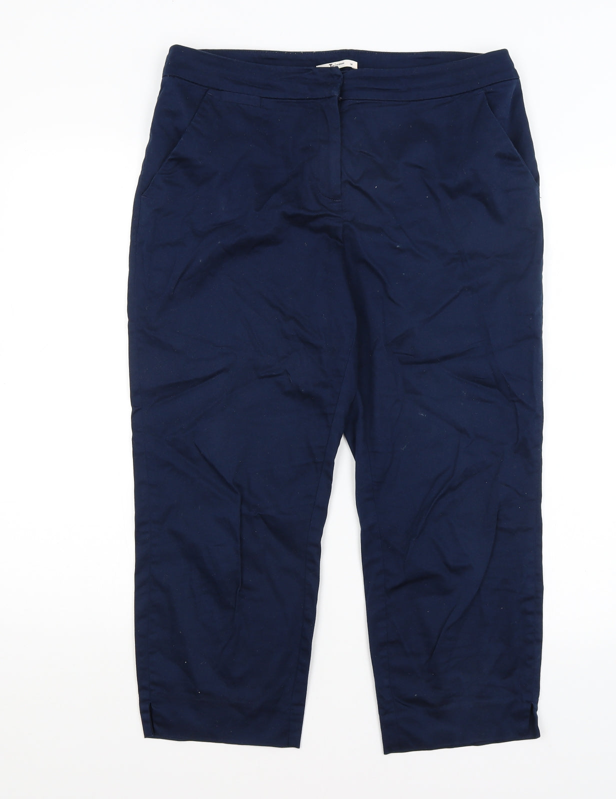 TU Womens Blue   Cropped Trousers Size 14 L22 in