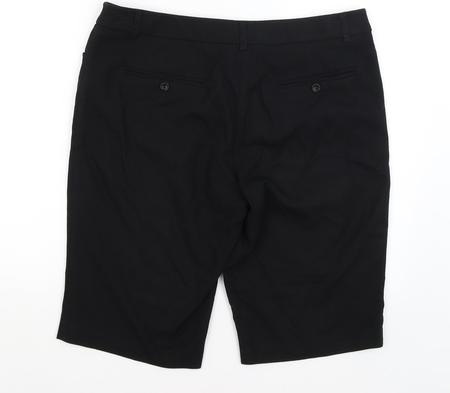 M&S Womens Black   Chino Shorts Size 16
