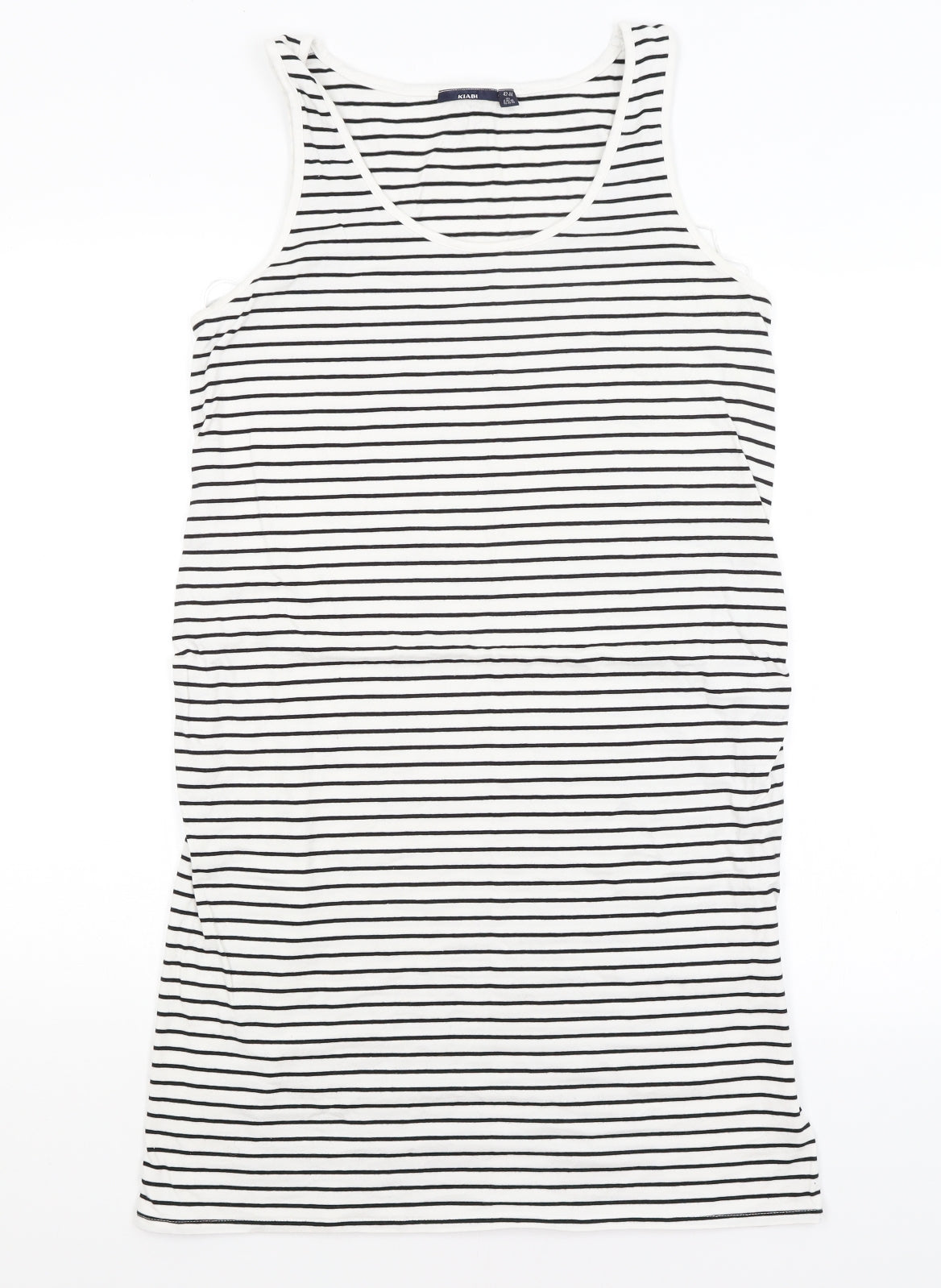 Kiabi Womens White Striped  Tank Dress  Size 14