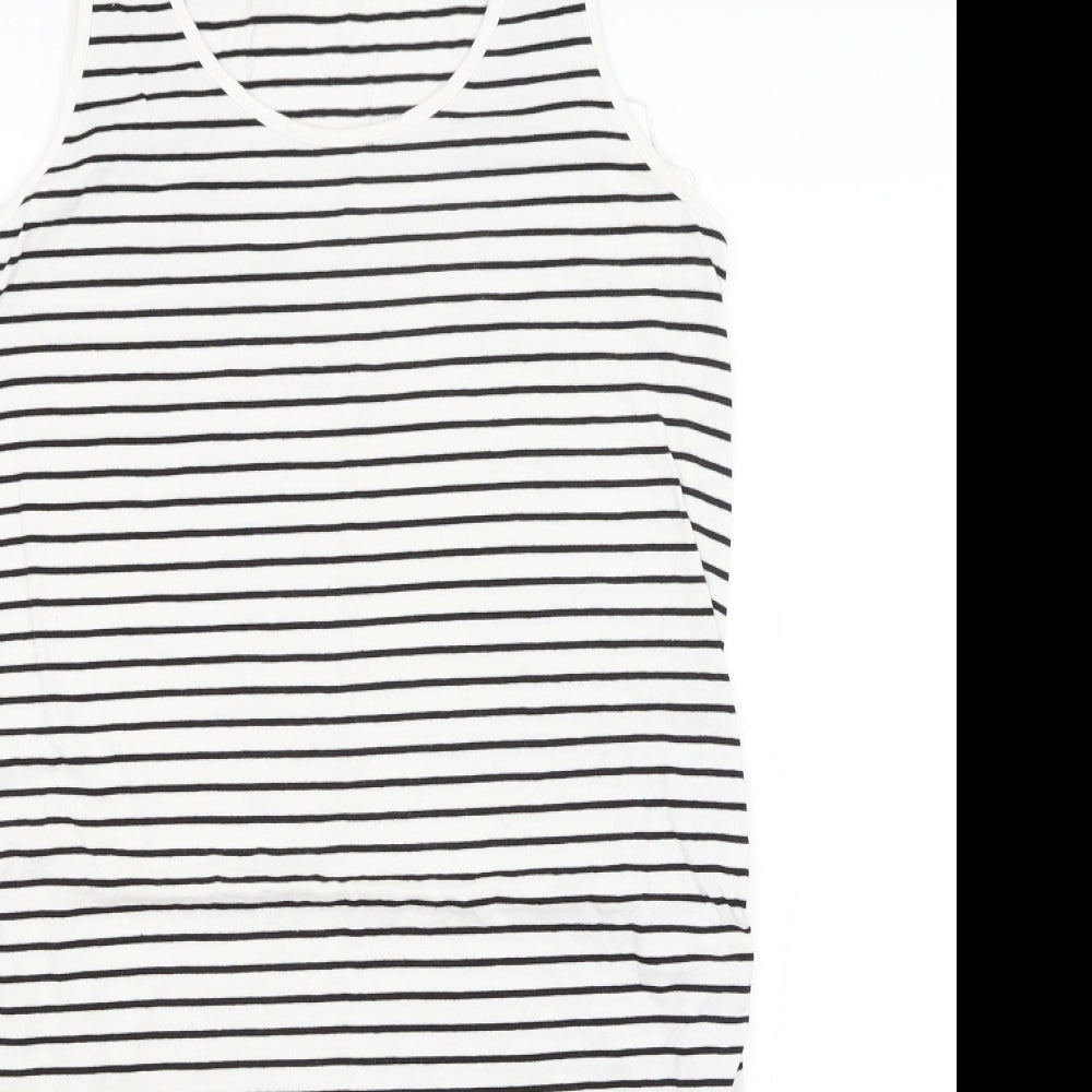 Kiabi Womens White Striped  Tank Dress  Size 14