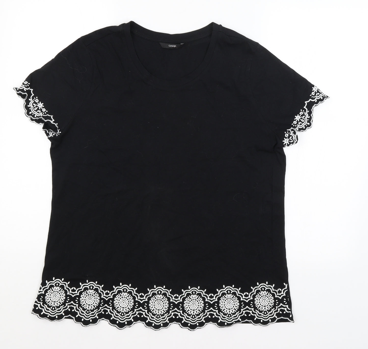 George Womens Black   Basic T-Shirt Size 16