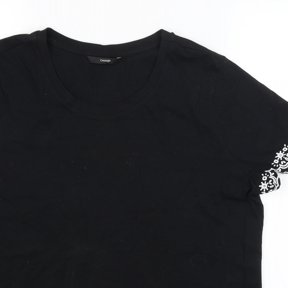 George Womens Black   Basic T-Shirt Size 16