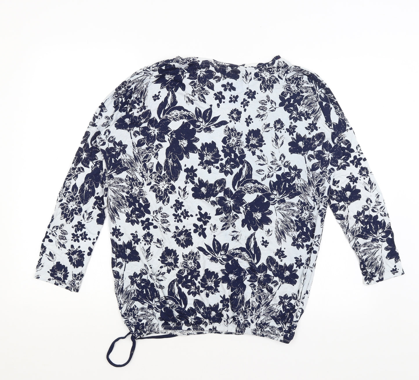 George Womens Blue Floral  Basic T-Shirt Size 16