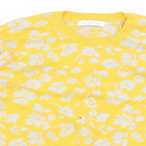 John Lewis Womens Yellow Animal Print  Pullover Jumper Size 12