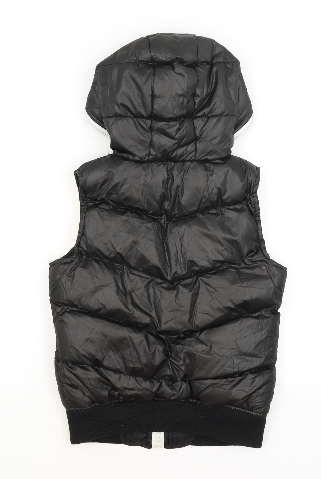 Preworn Boys Black   Gilet Coat Size 7-8 Years