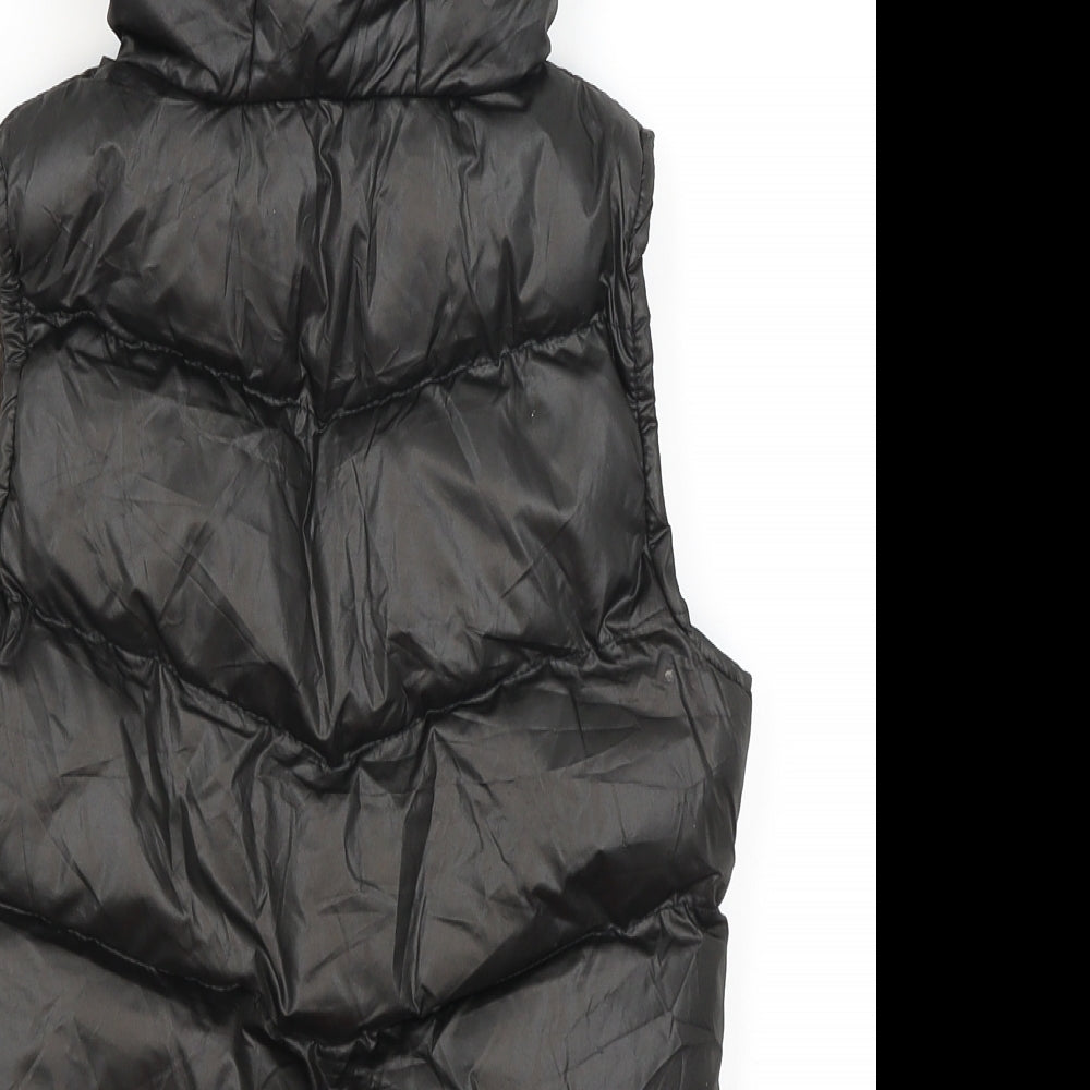 Preworn Boys Black   Gilet Coat Size 7-8 Years