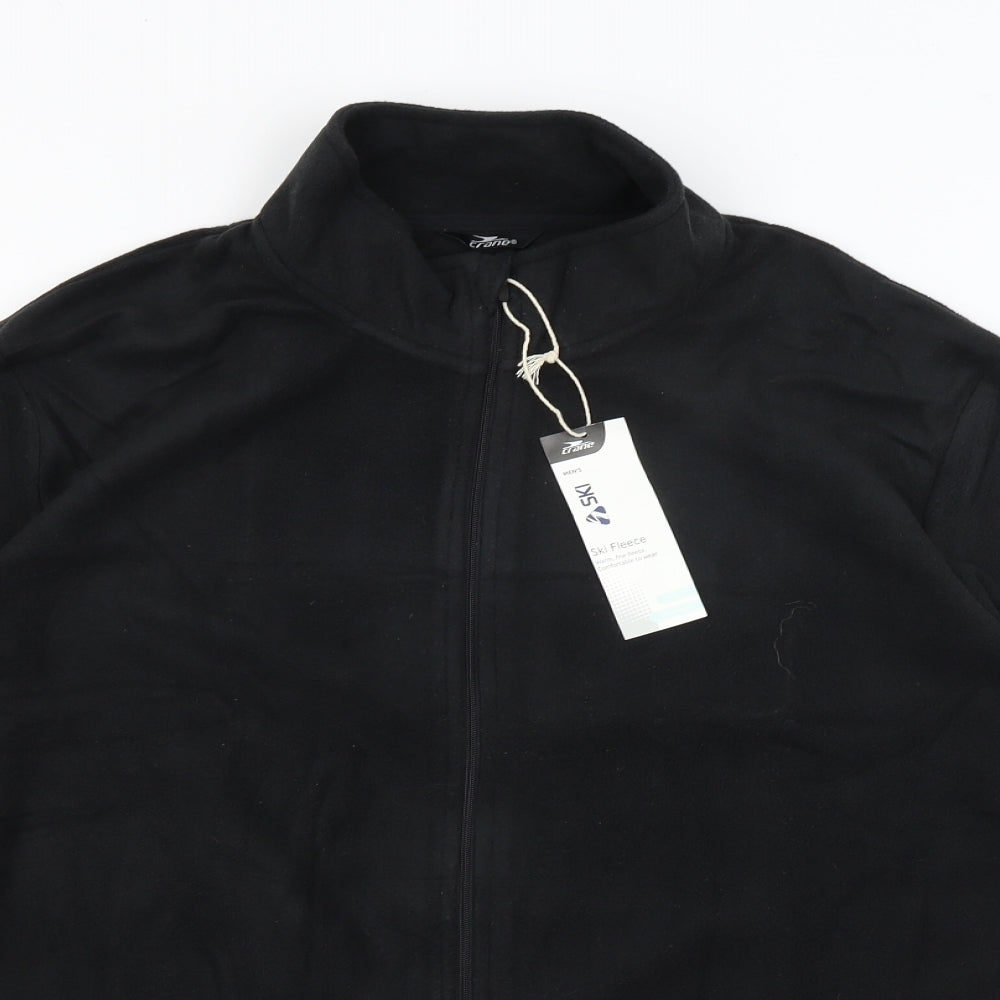 Crane Mens Black   Full Zip Jumper Size XL