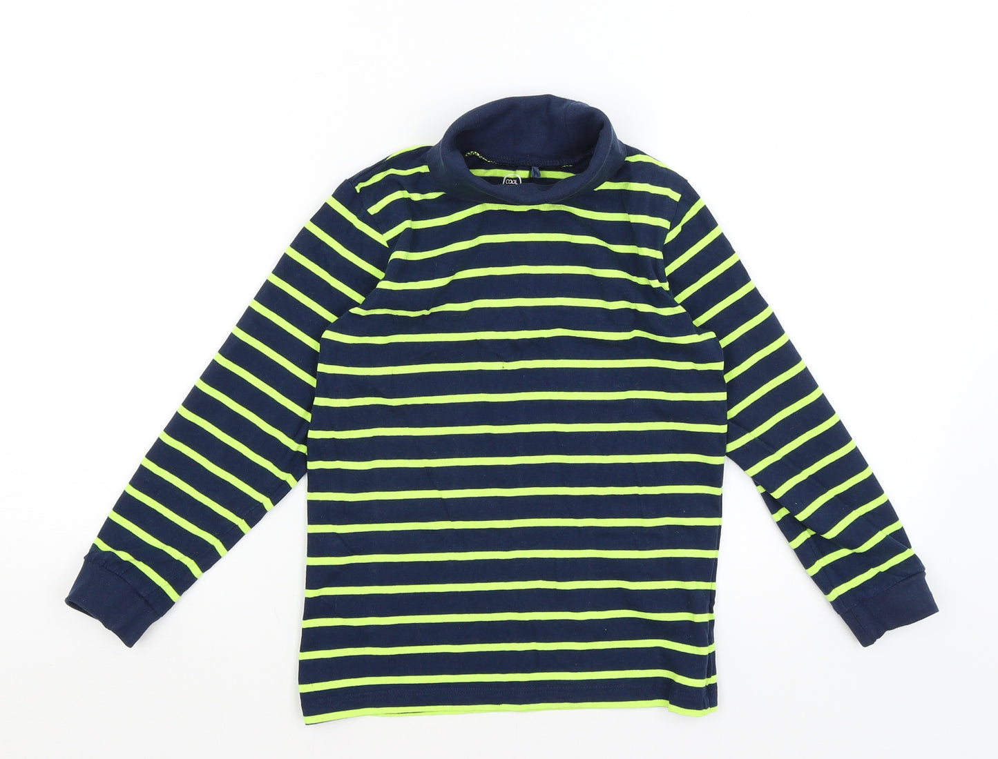 Cool Club Boys Blue Striped  Basic T-Shirt Size 8 Years