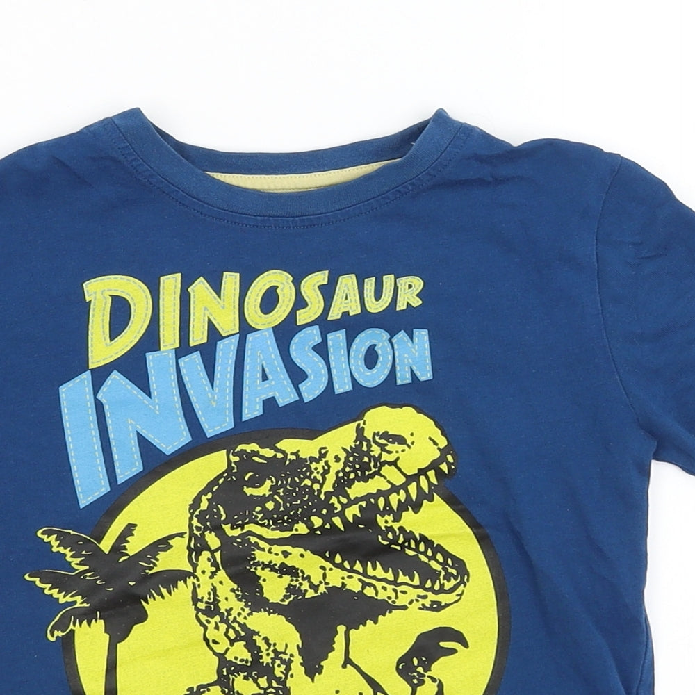 Cherokee Boys Blue   Basic T-Shirt Size 5-6 Years  - Dinosaur Invasion