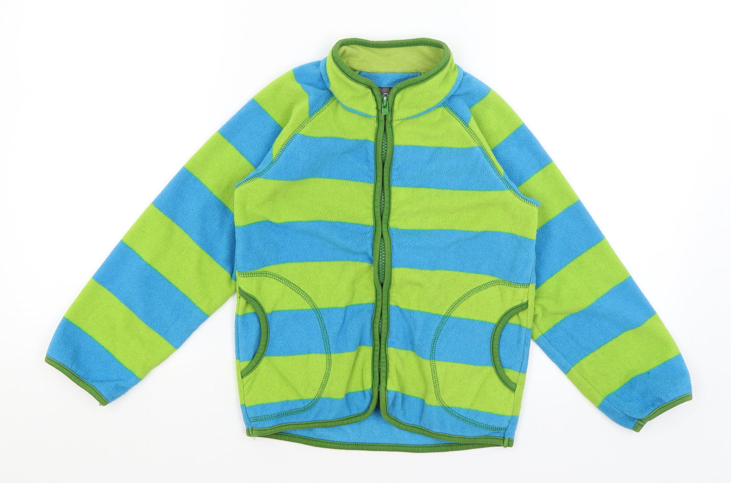 Lindex Boys Green Striped  Full Zip Jumper Size 5-6 Years
