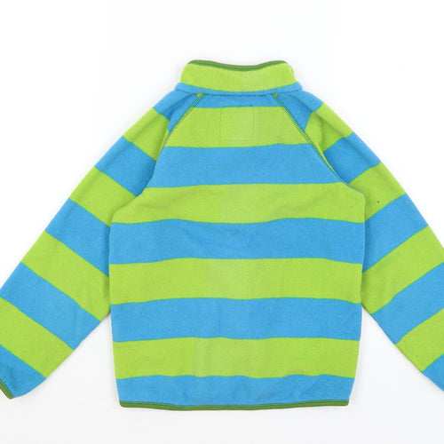 Lindex Boys Green Striped  Full Zip Jumper Size 5-6 Years